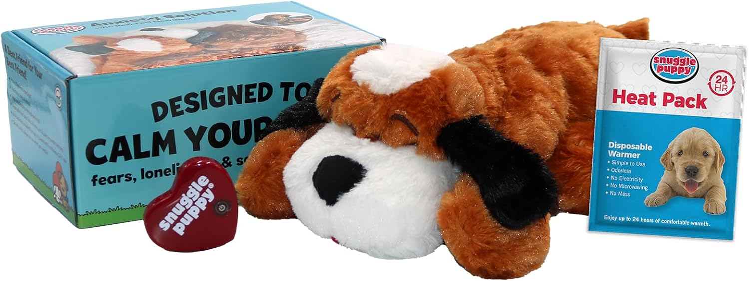 SmartPetLove Snuggle Puppy Behavioral Aid Toy, Brown and White