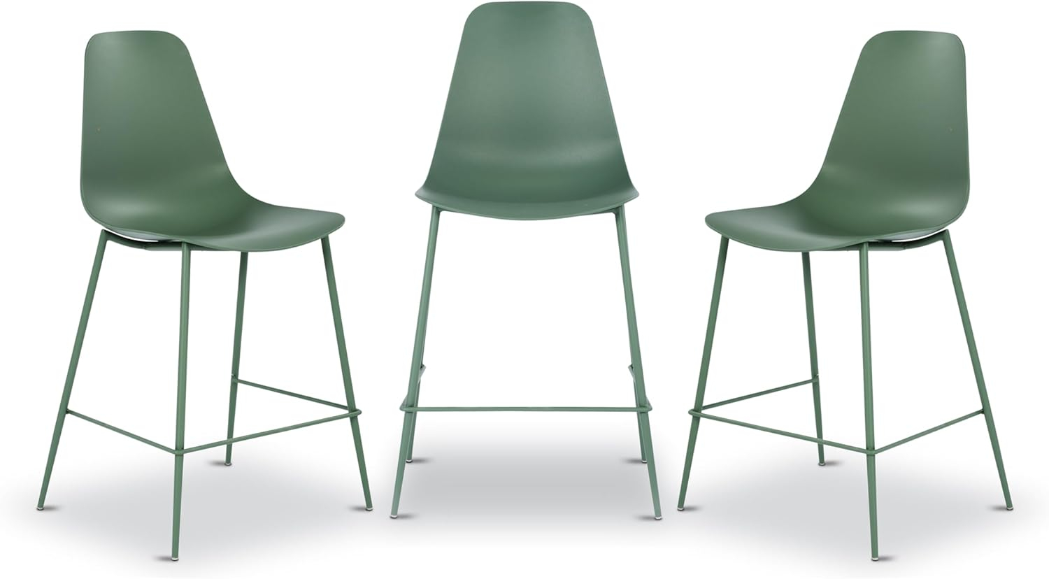 Poly and Bark Poly & Bark Isla Counter Stool (Set of 3) - 25" Seat Height Pistachio Green