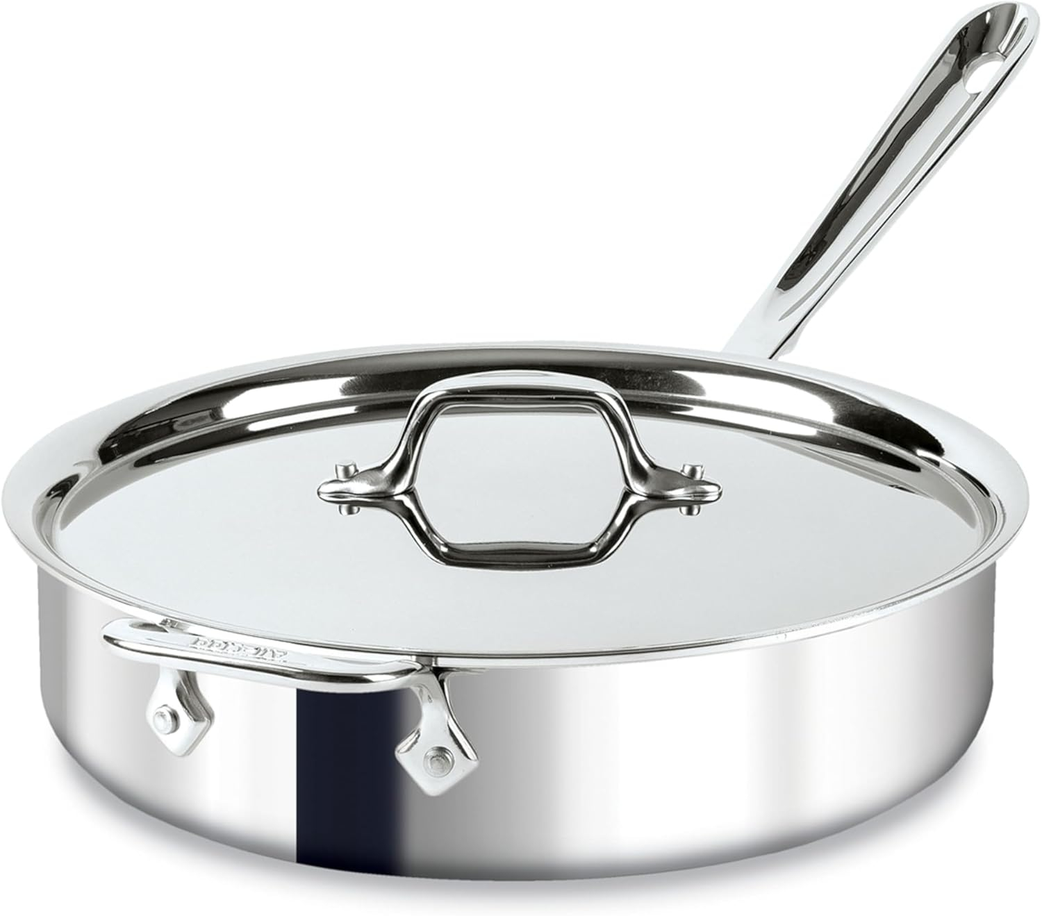 All-Clad D3 Stainless 3-ply Bonded Cookware, Saute Pan with lid, 4 quart