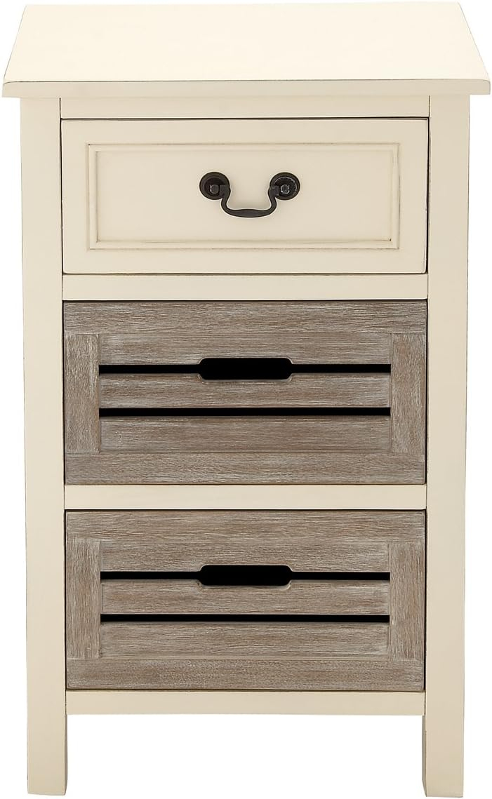 Urban Designs Cape Cod Two-Tone 3-Drawer Storage Chest Night Stand