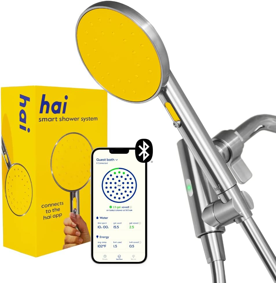 Citron Stainless Steel Bluetooth Handheld Showerhead with LED Alerts