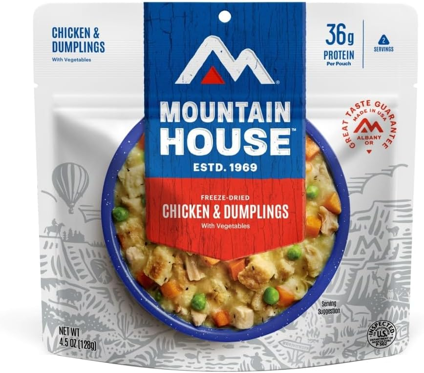 Mountain House Chicken & Dumplings, Freeze-Dried Camping & Backpacking Food, 2-Serving