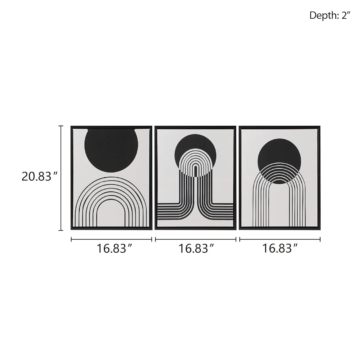 Urban Habitat Wall Art Living Room Décor Cosmic Curl Framed Canvas - Black/Taupe