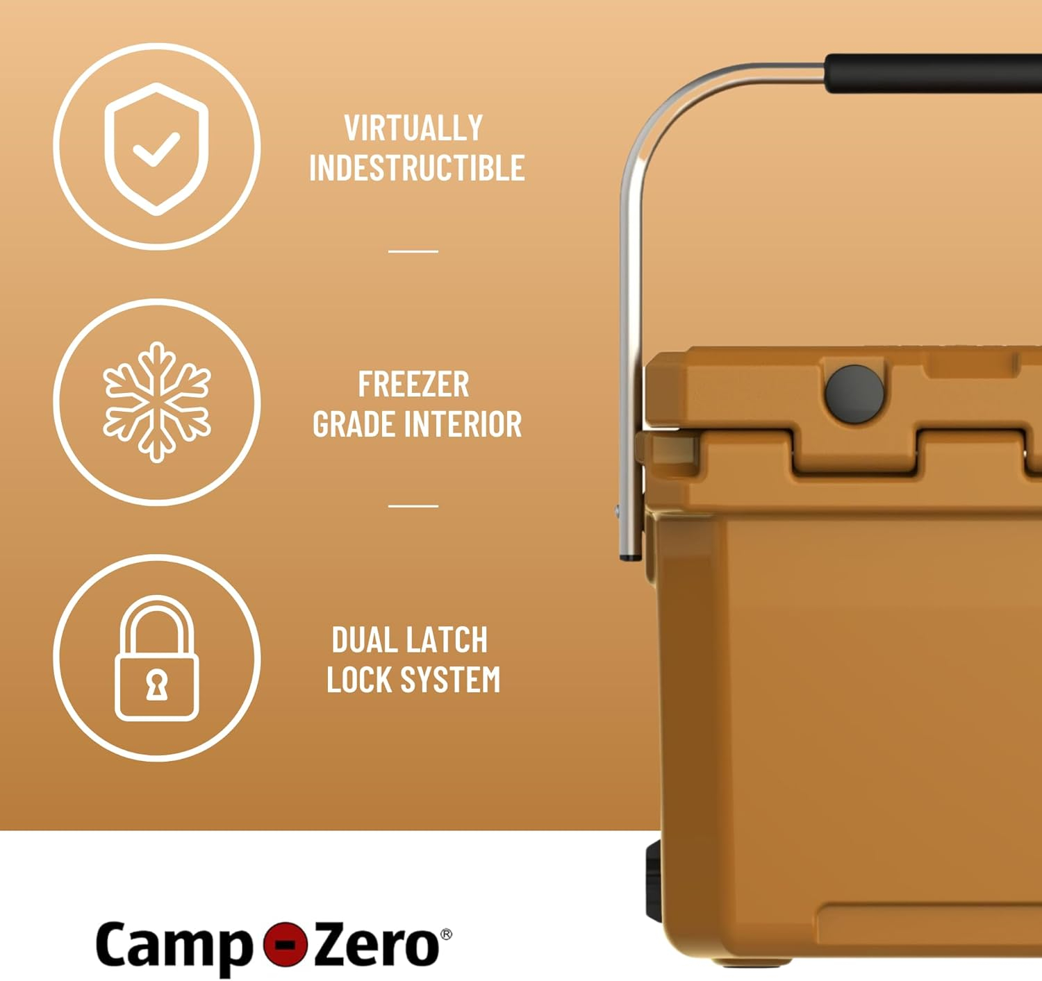 Camp Zero 15 Can Hard Sided Thermocooler, Roto Molded, Clay