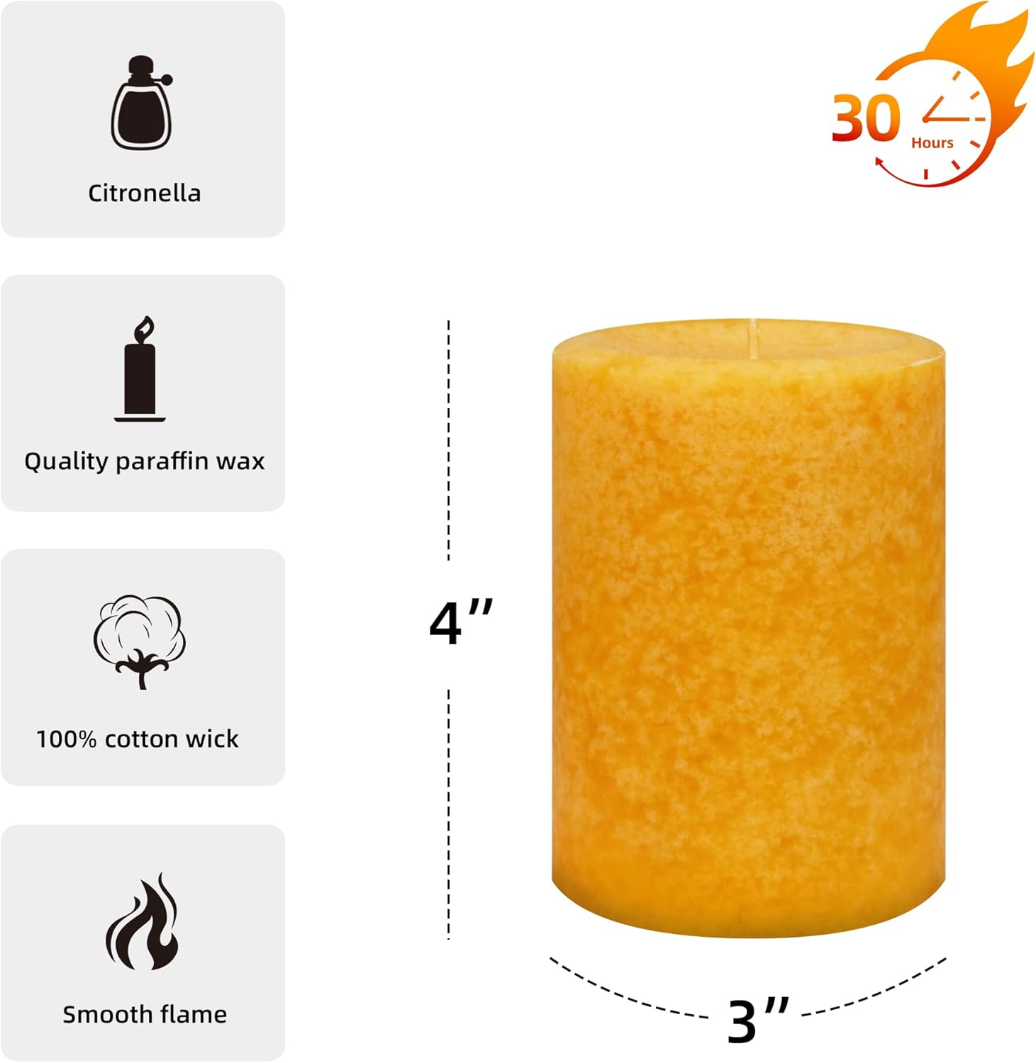 Pumpkin Spice Yellow Scented Pillar Candle 3" x 4"