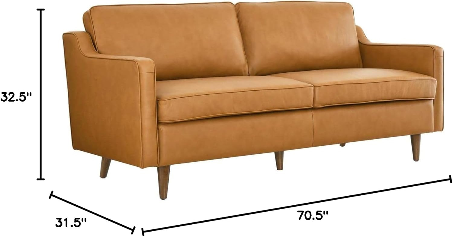 Impart Genuine Leather Sofa Tan