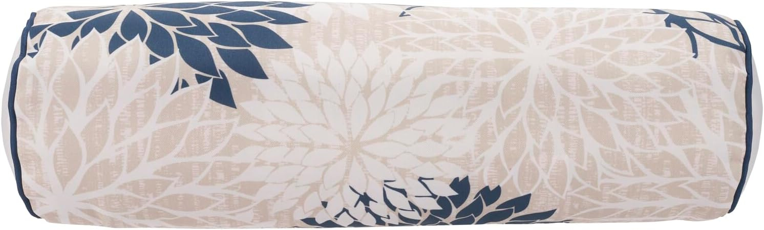 Mina Victory Aloha Indoor/Outdoor Ivory/Navy 6" x 20" Throw Pillow