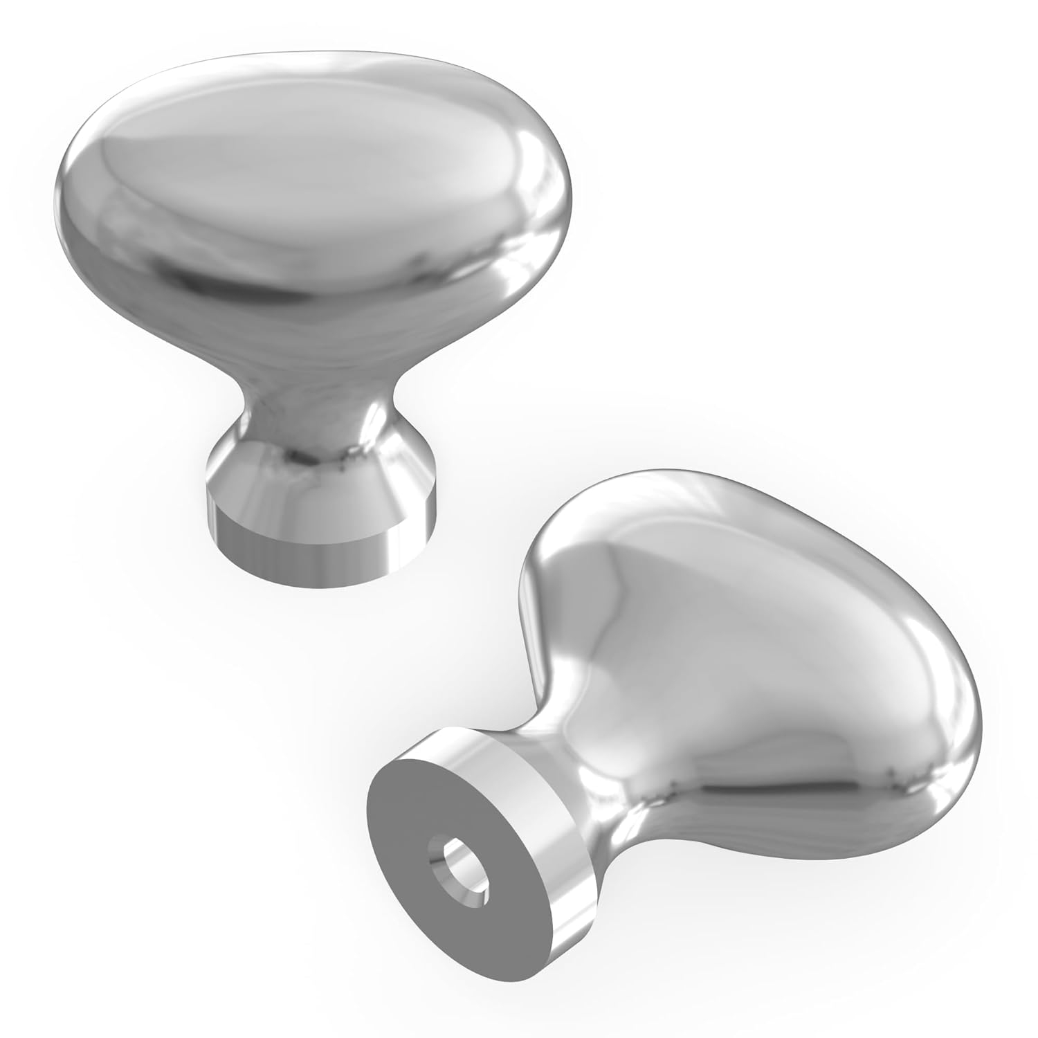 Hickory Hardware Williamsburg 1-1/4-in Chrome Oval Farmhouse Cabinet Knob