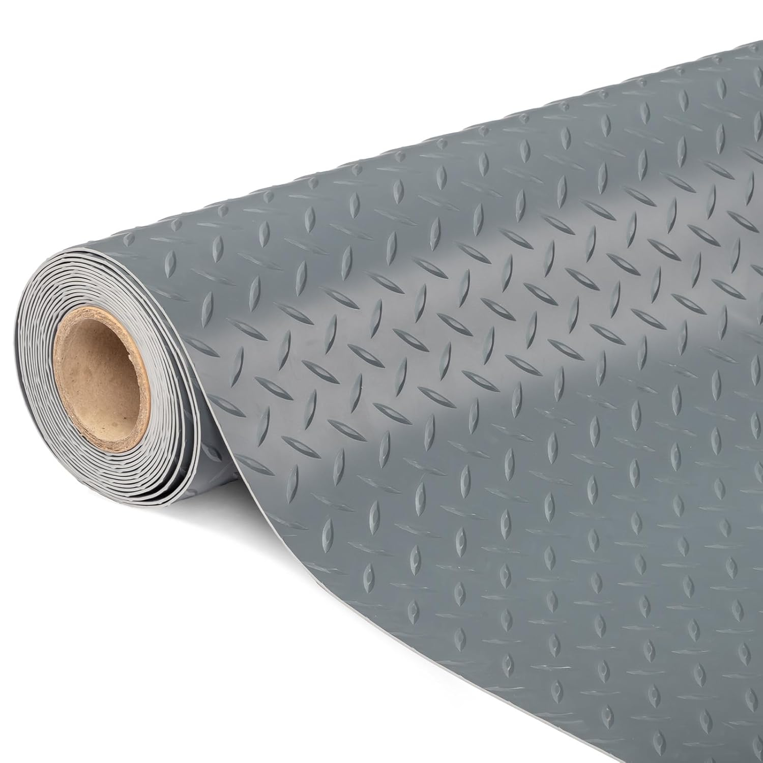 TUFFIOM 7.5 x 17 FT Garage Floor Mat, Thickened Diamond Plate PVC Garage Flooring Roll for Under Car Parking Protect, Floor Mats for Garage, RV Trailer Flooring, Water/Stain Resistant