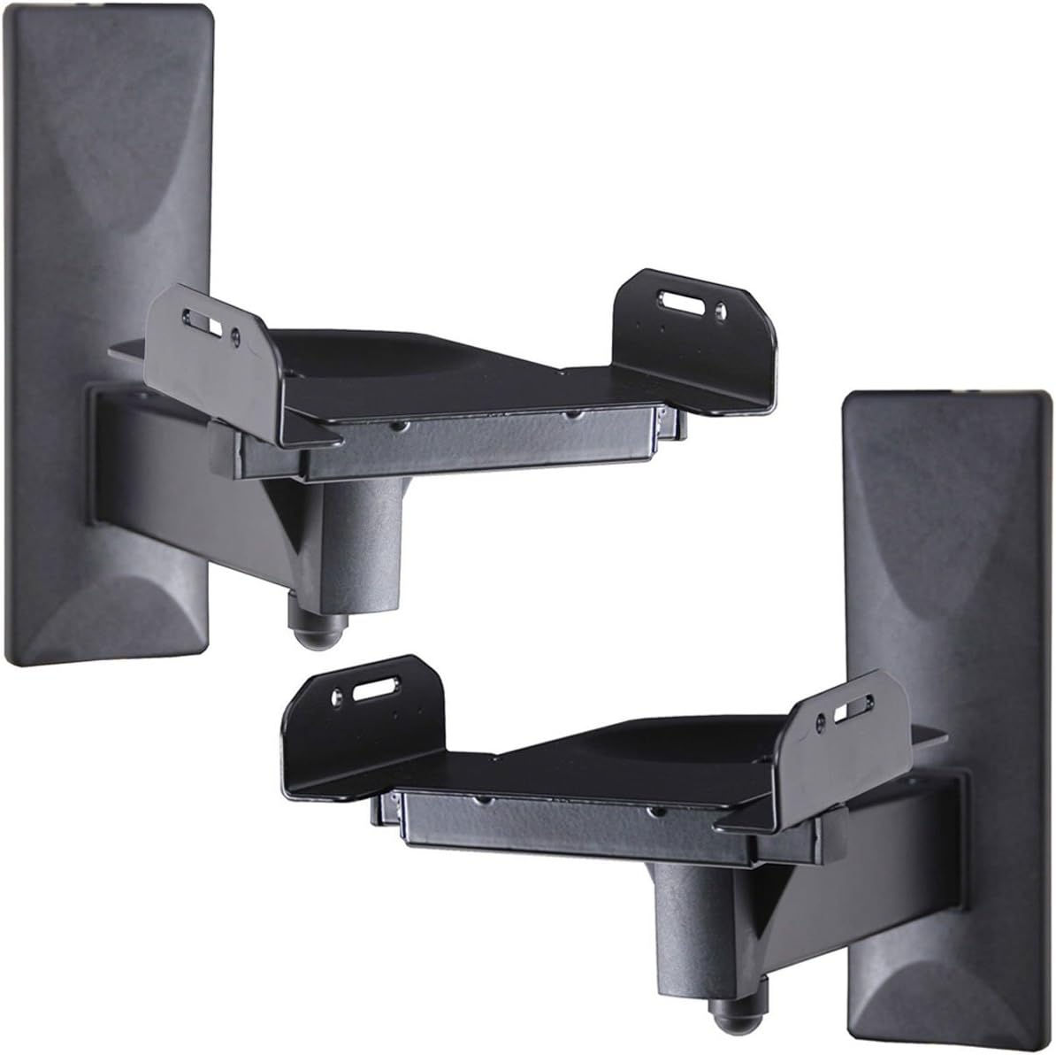 VideoSecu One Pair of Side Clamping Bookshelf Speaker Mounting Bracket with Swivel and Tilt for Large Surrounding Sound Speakers MS56B 3LH