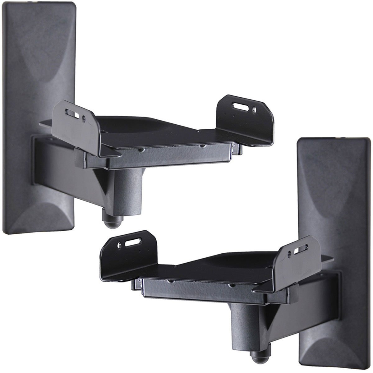 VideoSecu One Pair of Side Clamping Bookshelf Speaker Mounting Bracket with Swivel and Tilt for Large Surrounding Sound Speakers MS56B 3LH