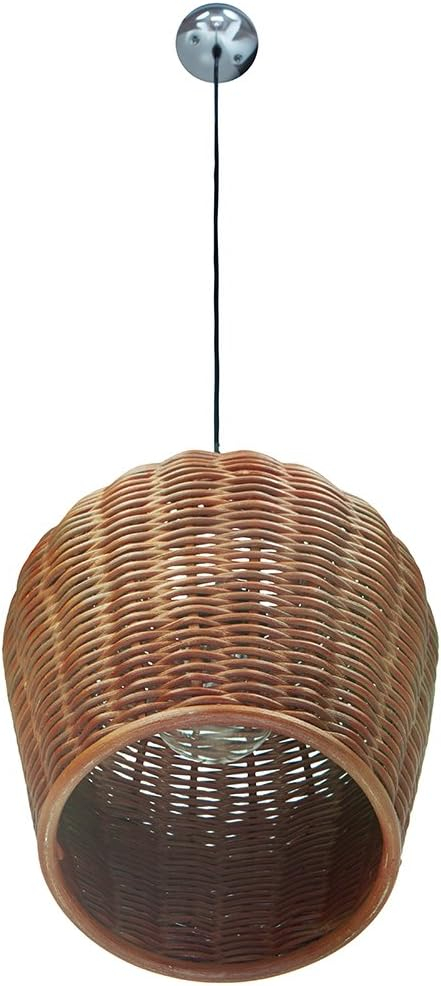 KOUBOO 1050070 Wicker Pod Pendant Lamp, Espresso