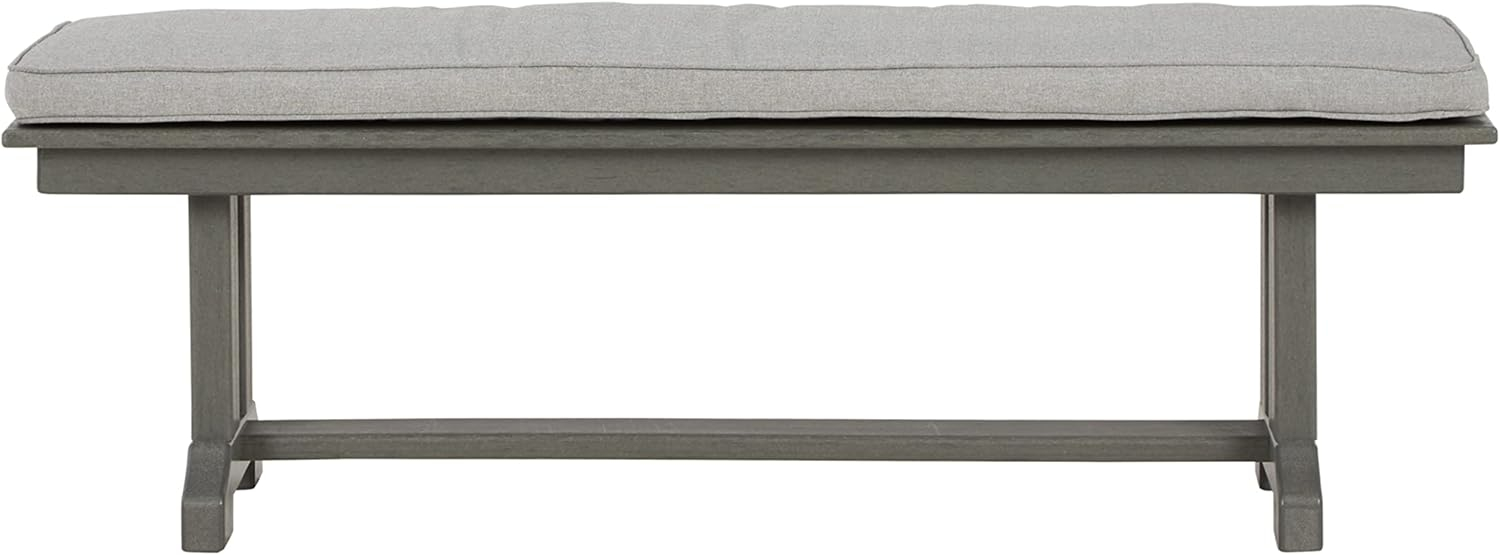 Signature Design by Ashley Contemporary Visola Bench with Cushion  Gray