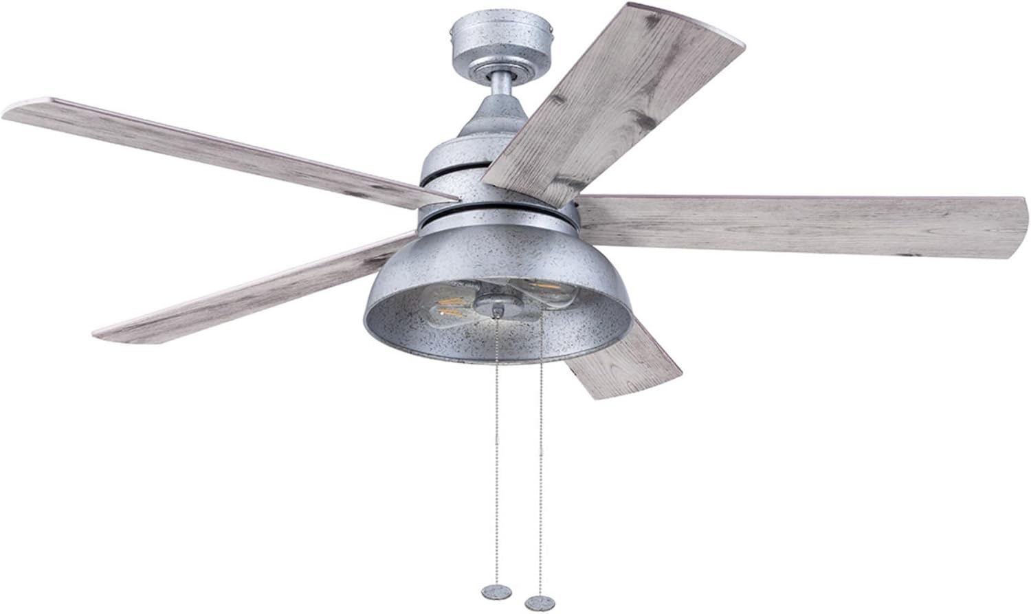 Prominence Home 51660-45 Brightondale Ventilador de Techo LED para Interiores y Exteriores de Estilo Industrial de 52 Pulgadas con Luz - Galvanizado