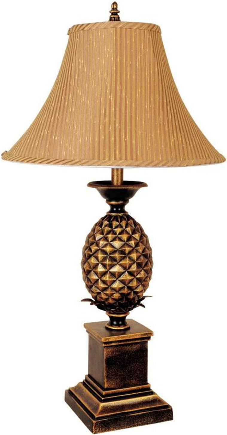 Ore International 32"H Pineapple Table Lamp - Antique Gold