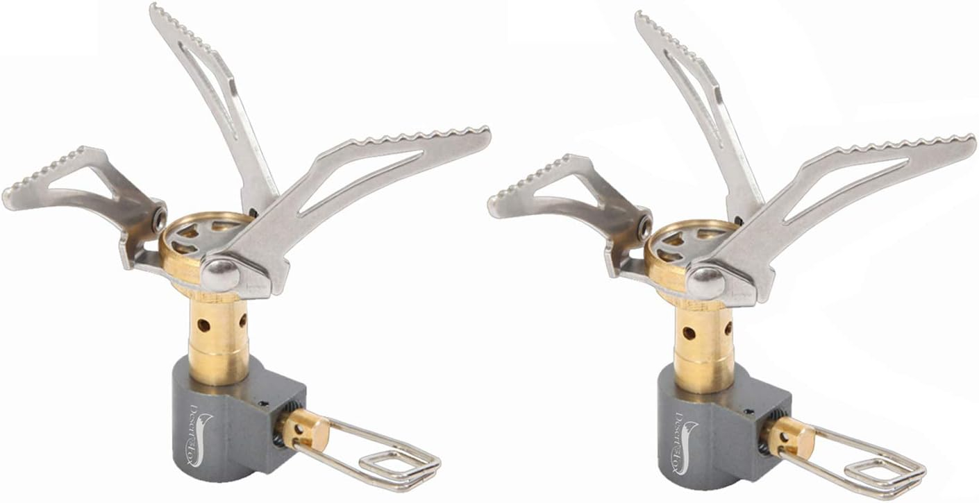 DESERT & FOX Ultralight Mini Camping Stove, 2600W Power Titanium Alloy Automatic Foldable Outdoor Cookware Tool for Picnic, Cookout, Camping, Hiking