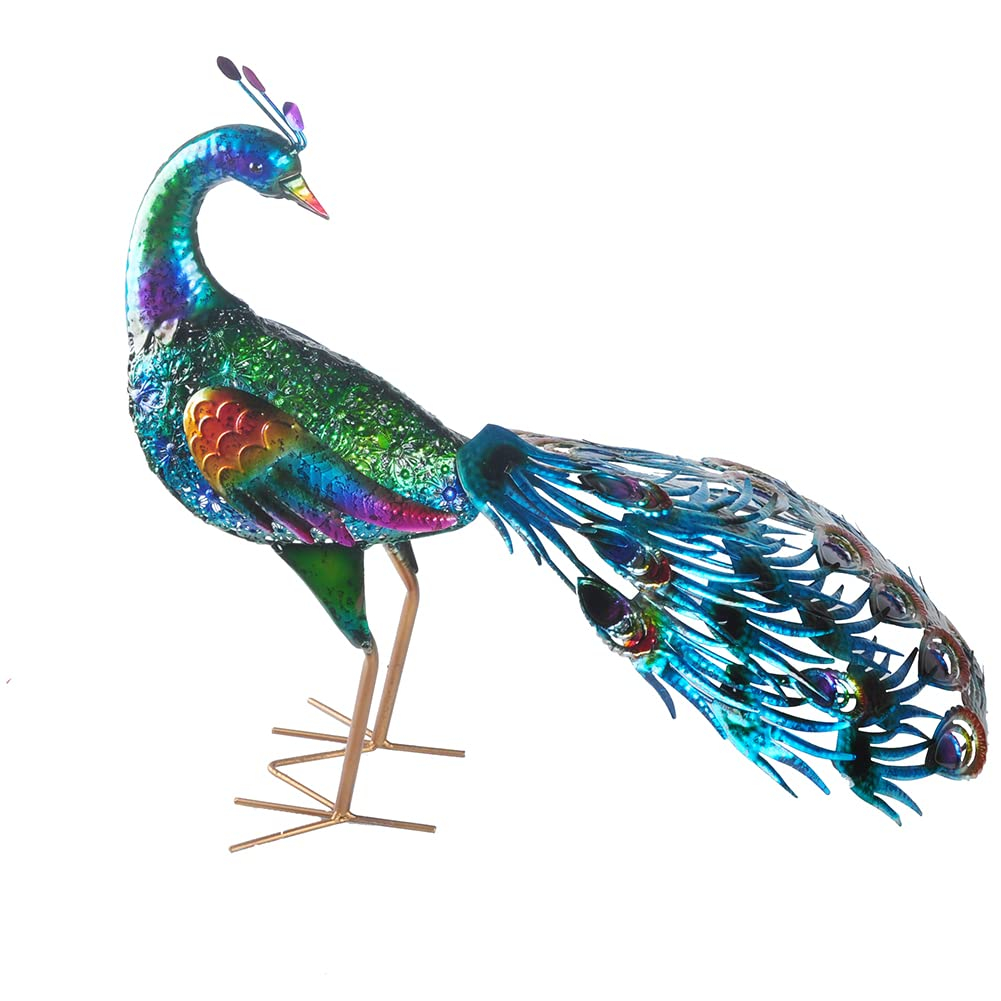 Peacock Statue Animal Sculpture Garden Decoration Metal Yard Art for Yard Outdoor Decoration (#A)