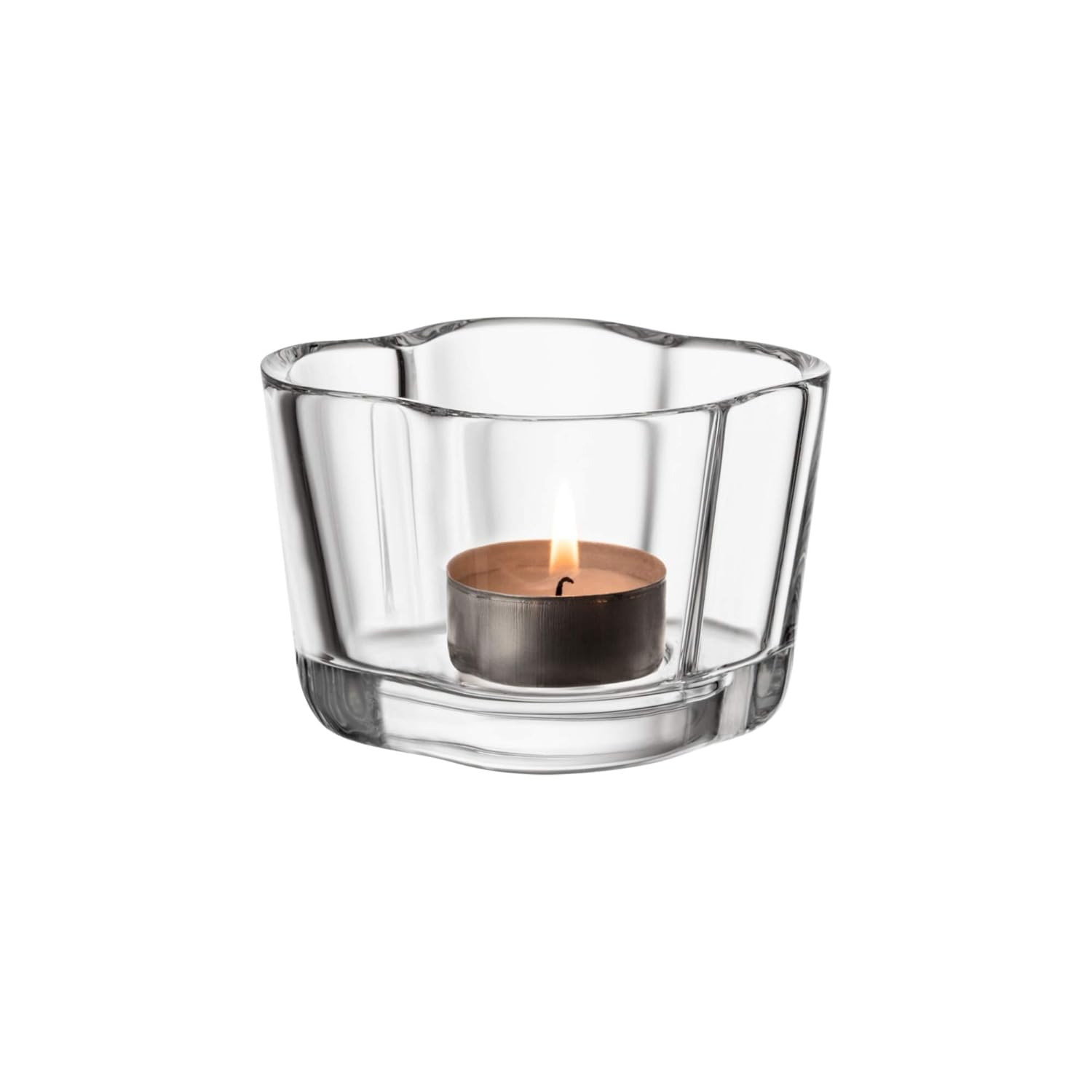 Finnish Mystique Clear Hand-Blown Glass Tealight Holder
