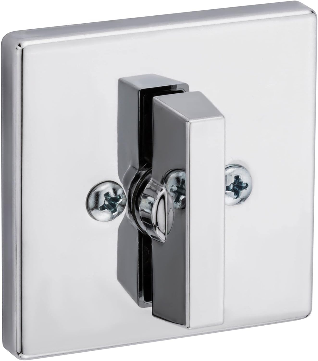 Polished Chrome Square Single Cylinder Deadbolt with SmartKey Security