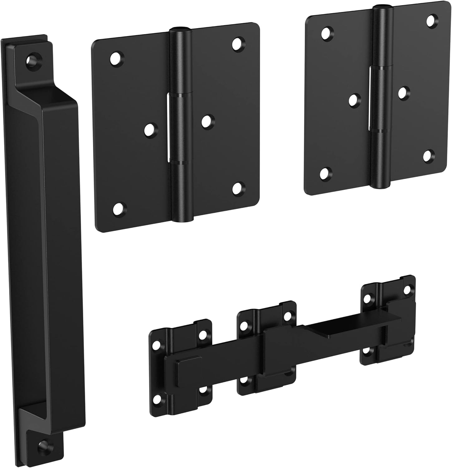 V1110 Modern Gate Kit (1 pull, 1 latch, 2 hinges) - Black