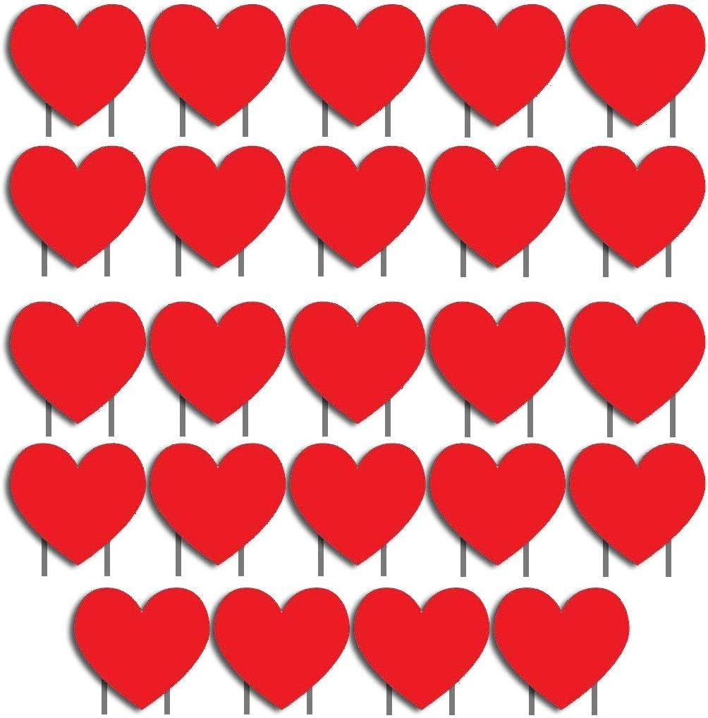 Red Heart Outdoor Valentine's Day Yard Sign Set with Stakes