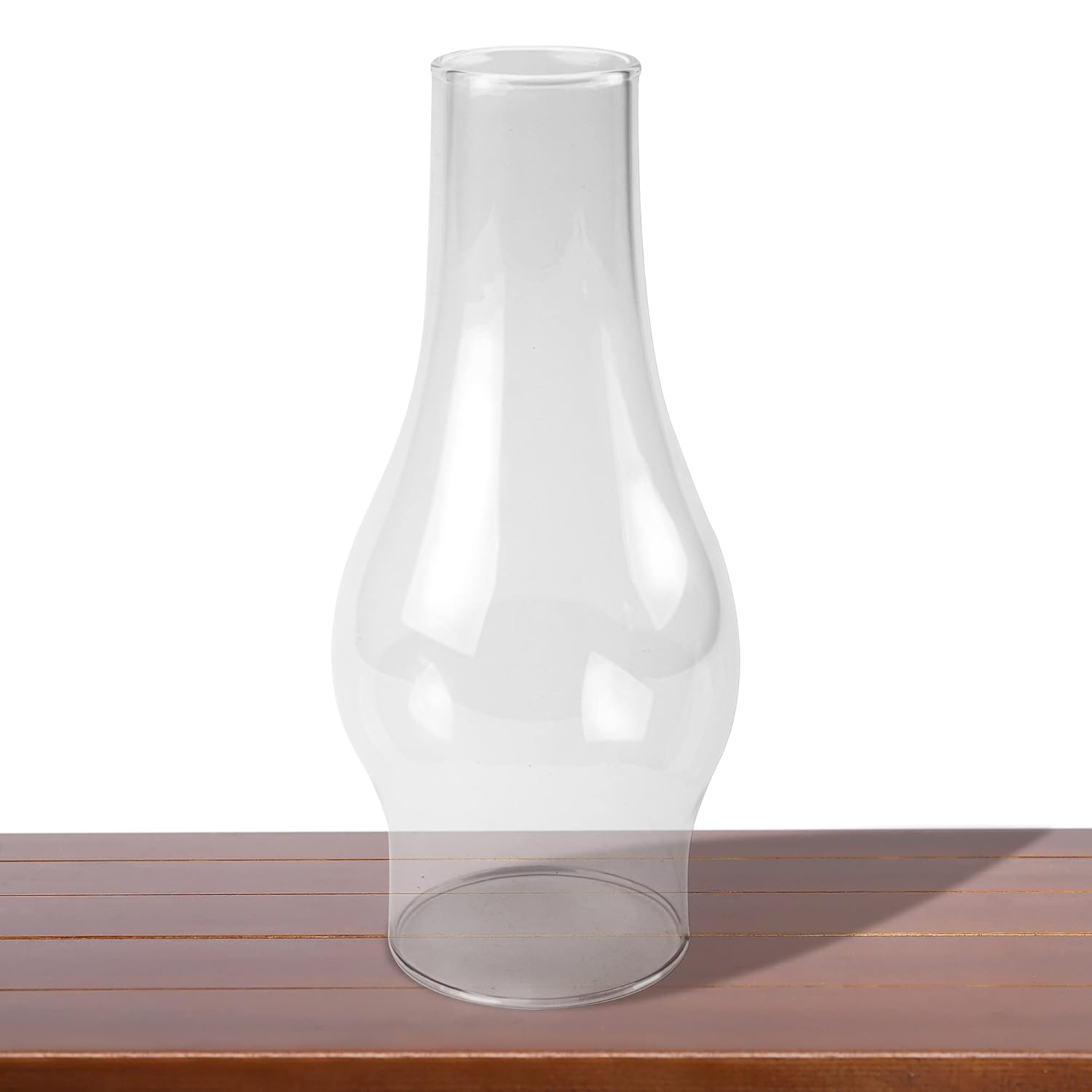 Oil Lamp Chimney Hurricane Lamp Glass Replacement Clear 3 Inch Base for Kerosene Lamp Shade(Flat Style 1P)