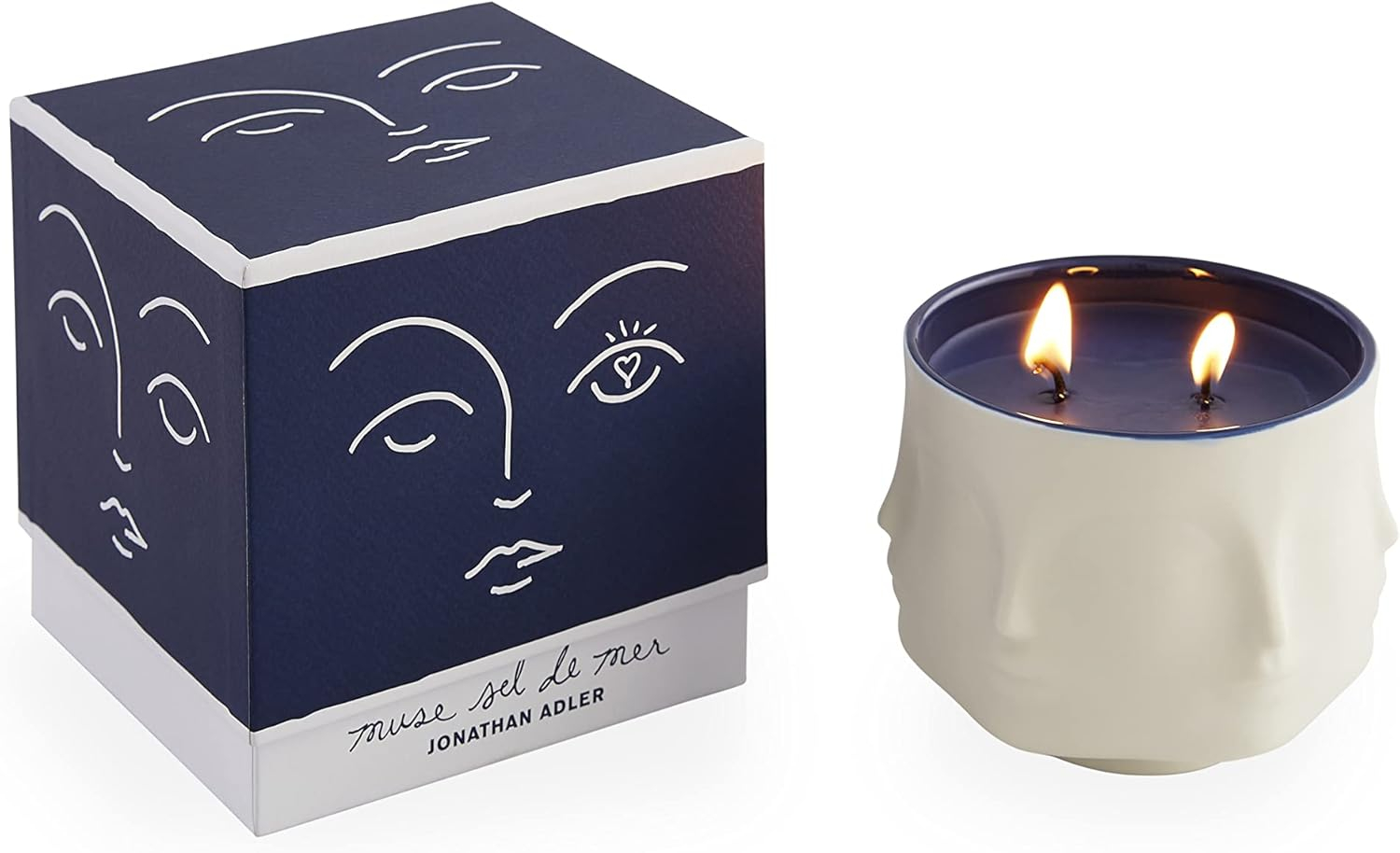 Muse Block Island, Walking On The Warm Sand, And A Nap On A Sailboat Scented Designer Candle with Porcelain Holder