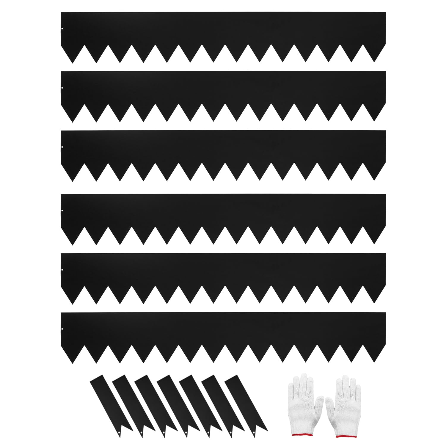 Hugeleaf Metal Landscape Edging, 40” L x 6.5” H Metal Edging for Landscaping with 7Pcs Stakes, Metal Garden Edging Pack of 6 (20 Feet Total Length)