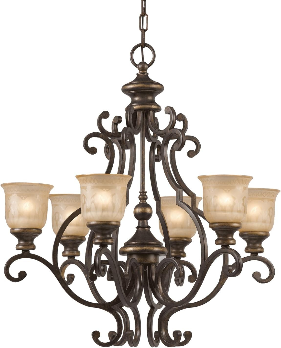7416-BU-Crystorama Lighting-Norwalk - Six Light Chandelier     -Traditional Installation