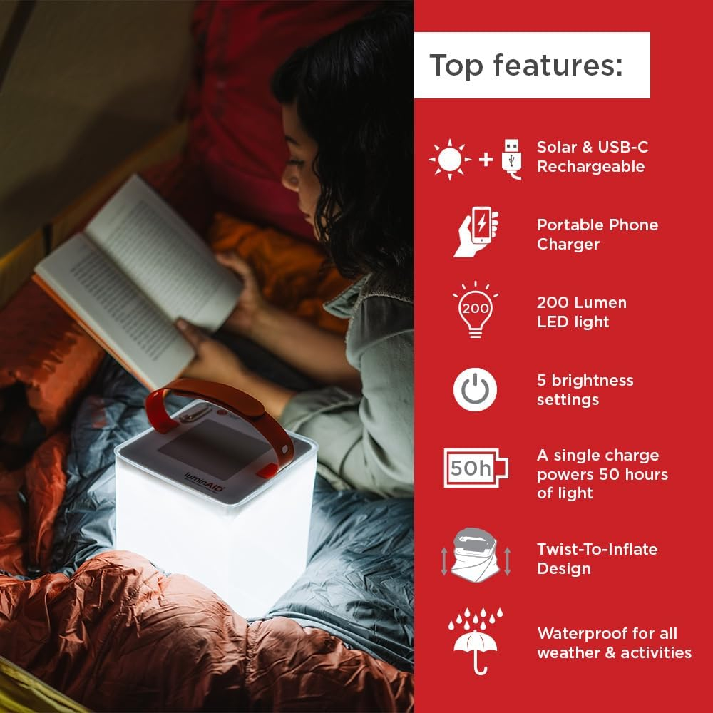 LuminAID Max QI Inflatable Solar Lantern and Charger