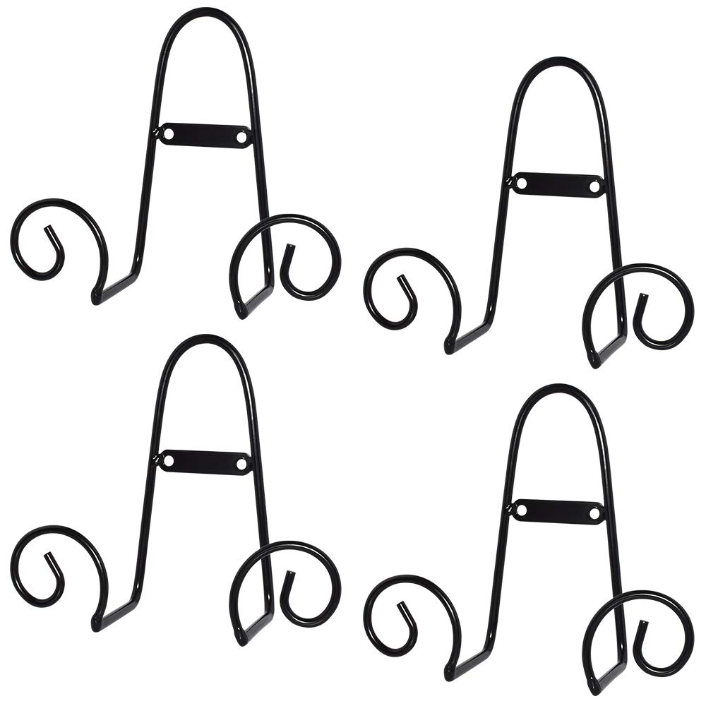 Mocoum 4 Pack Wall Mount Display Stands, Medium Easel Holder Plate Hanger, Vertical Stand Holders for Decorative Plates, Arts, Picture Frames (Circle, 6 Inch)