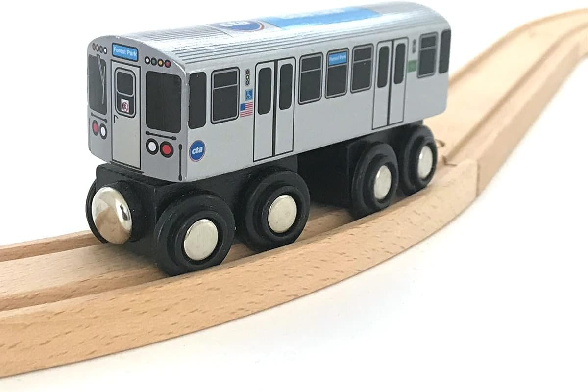 Munipals MP03-11BL Wooden Subway L Train Chicago CTA Blue Line O Hare Forest Park