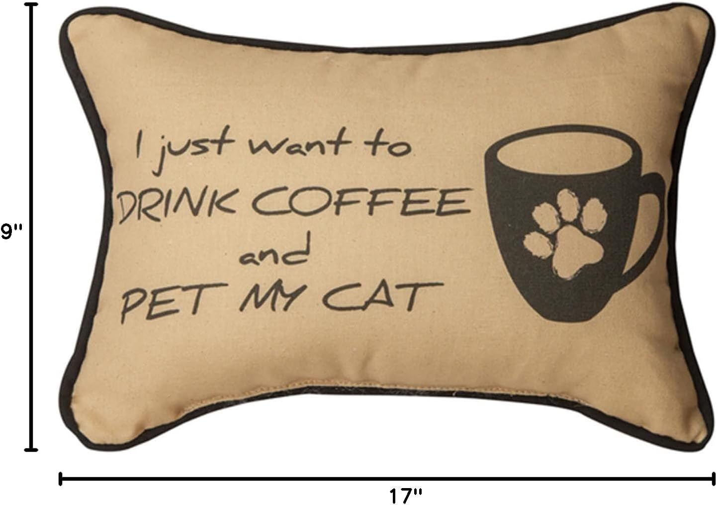 Manual Woodworkers & Weavers  12.5 x 8.5 in. I Just Wanted to Drink Coffee & Pet My Cat Pillow
