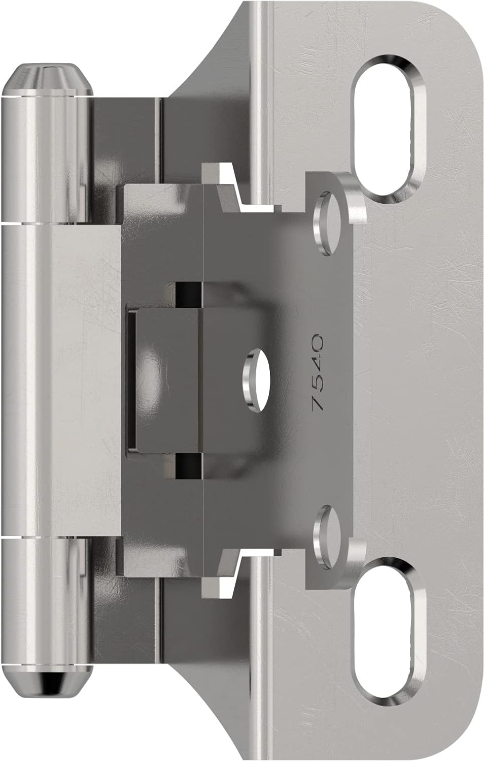 Polished Chrome 1/4 Inch Overlay Self-Closing Cabinet Hinge