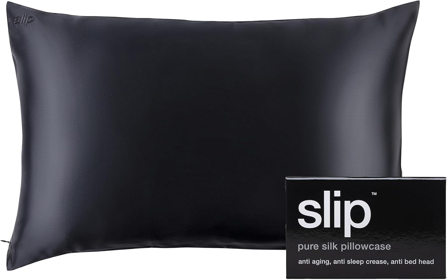 Slip Pure Silk Pillowcase Bedding, Black, Queen