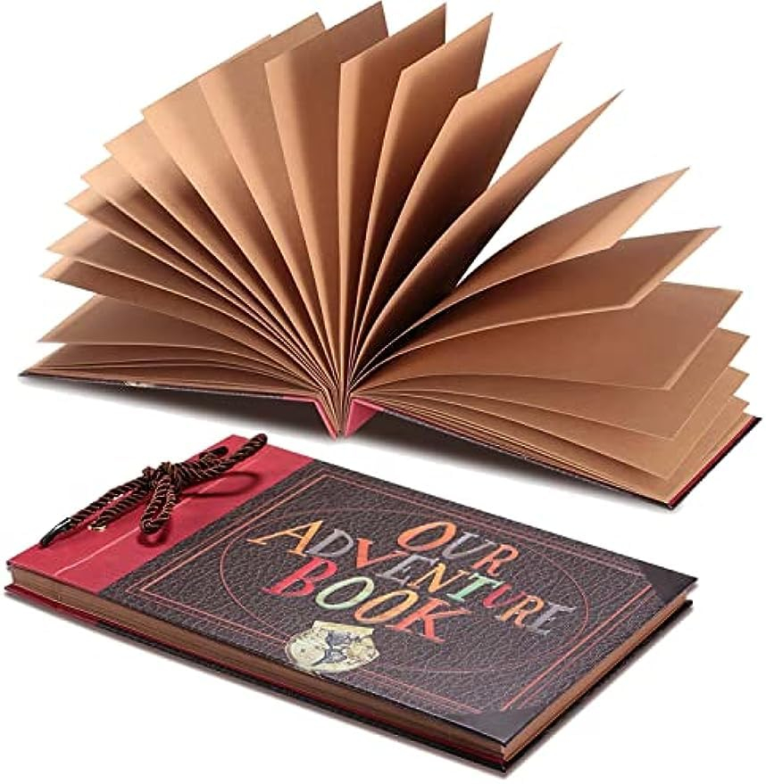 Handcrafted Retro Leather-Bound Scrapbook with Canvas Cover