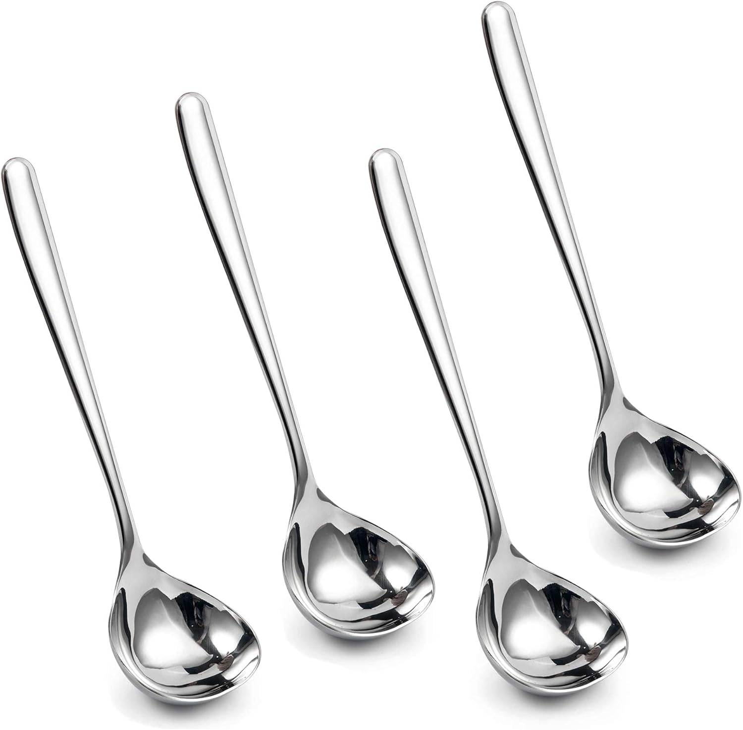 IMEEA 8-Inch Small Ladles for Serving Sauce SUS304 Stainless Steel Gravy Ladle Soup Spoon, Set of 4