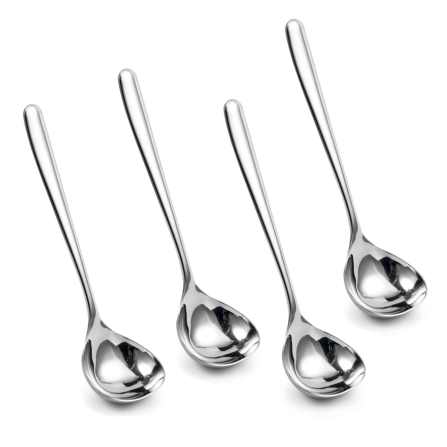 IMEEA 8-Inch Small Ladles for Serving Sauce SUS304 Stainless Steel Gravy Ladle Soup Spoon, Set of 4