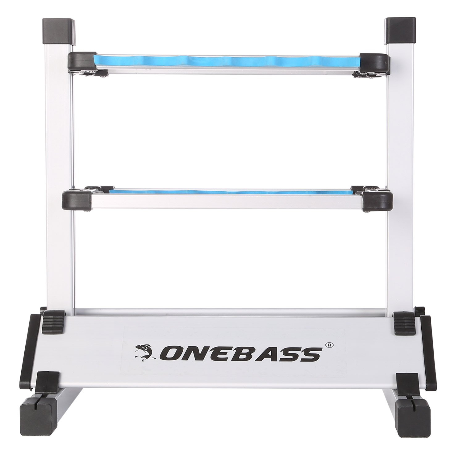 One Bass Fishing Rod Rack Metal Aluminum Alloy Fishing Rod Holder Portable Rod Organizer for All Type Fishing Pole, Hold Up to 12 Rods