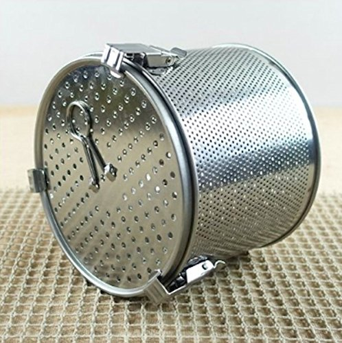 Commercial Grade D 6.3" X H 5.3" Genuine Stainless Steel 18/8 Perforated Tall Strainer - One Touch Lock System - Restaurant & Home Use - Extra Large