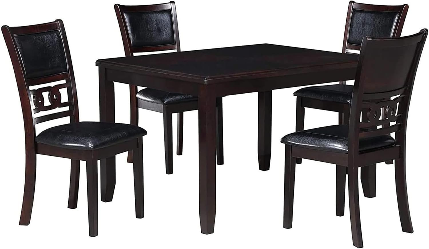 New Classic Furniture Gia Dining Collection with Table & 4 Chairs, Ebony