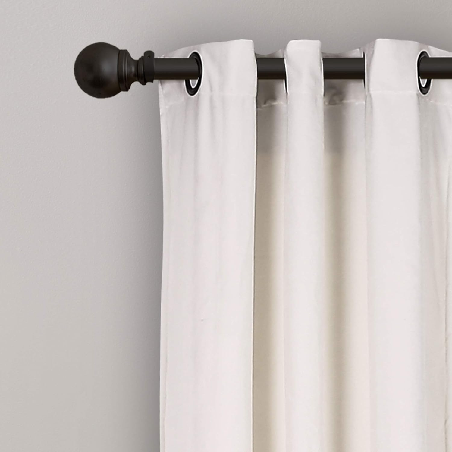 Lush Decor Prima Velvet Color Block Room Darkening 84" x 38" Solid White Metal Grommets 2-Pc Set Window Panel