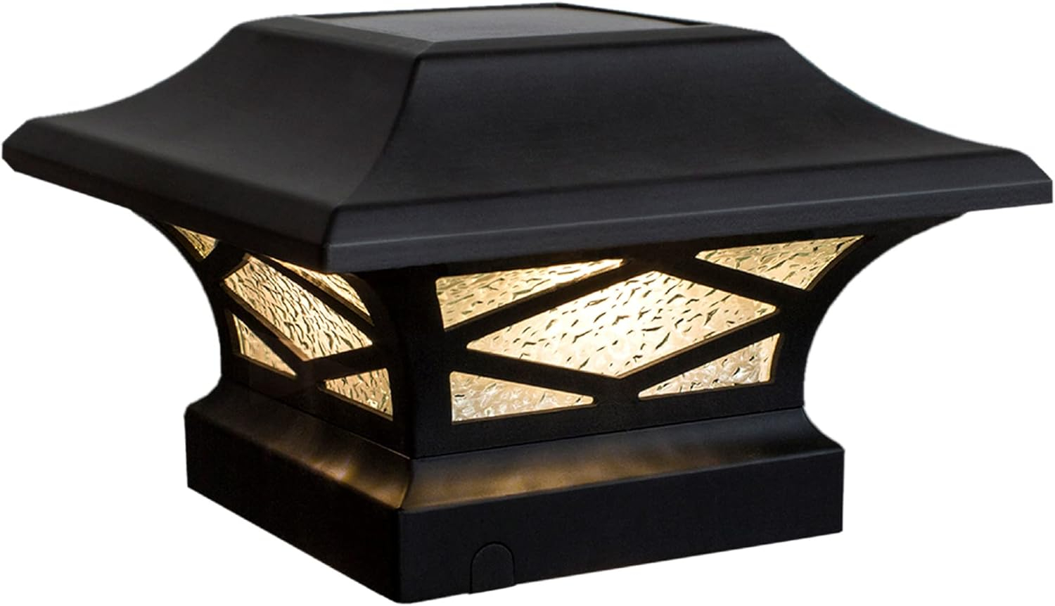 Classy Caps Kingsbridge 4 1/4" High Black Dual Lighted LED Solar Post Cap