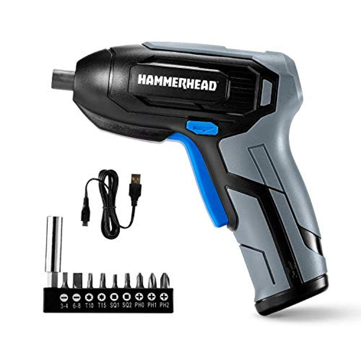 Hammerhead Rechargeable 4V Cordless Screwdriver with 9pcs Bit HCSD