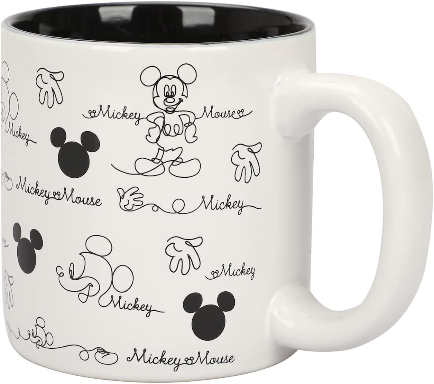 Disney Mickey Mouse Line Art & Hidden Mickey All Over Print 16 Oz Ceramic Mug