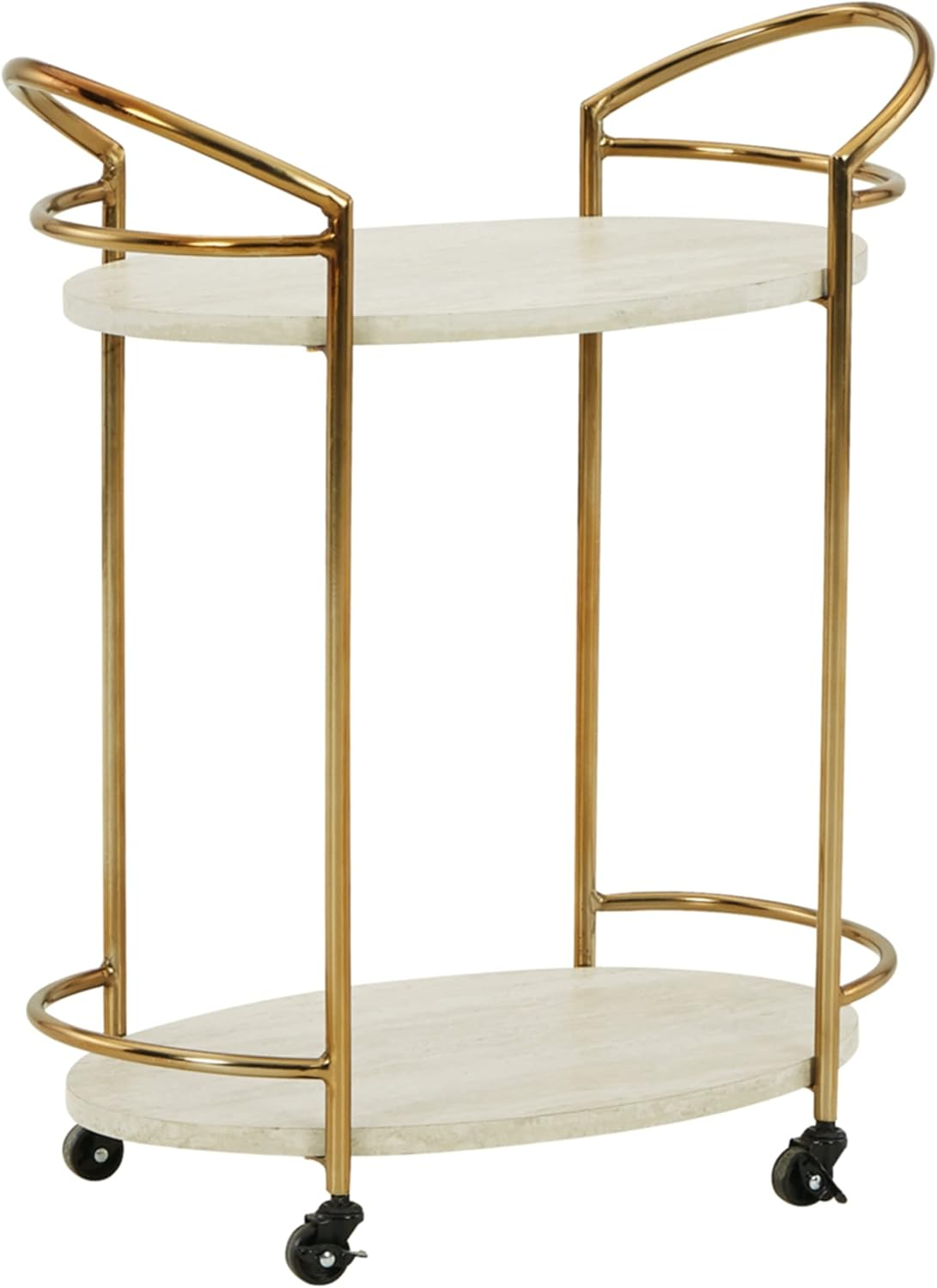 Signature Design by Ashley Casual Tarica Bar Cart  Cream/Gold Finish