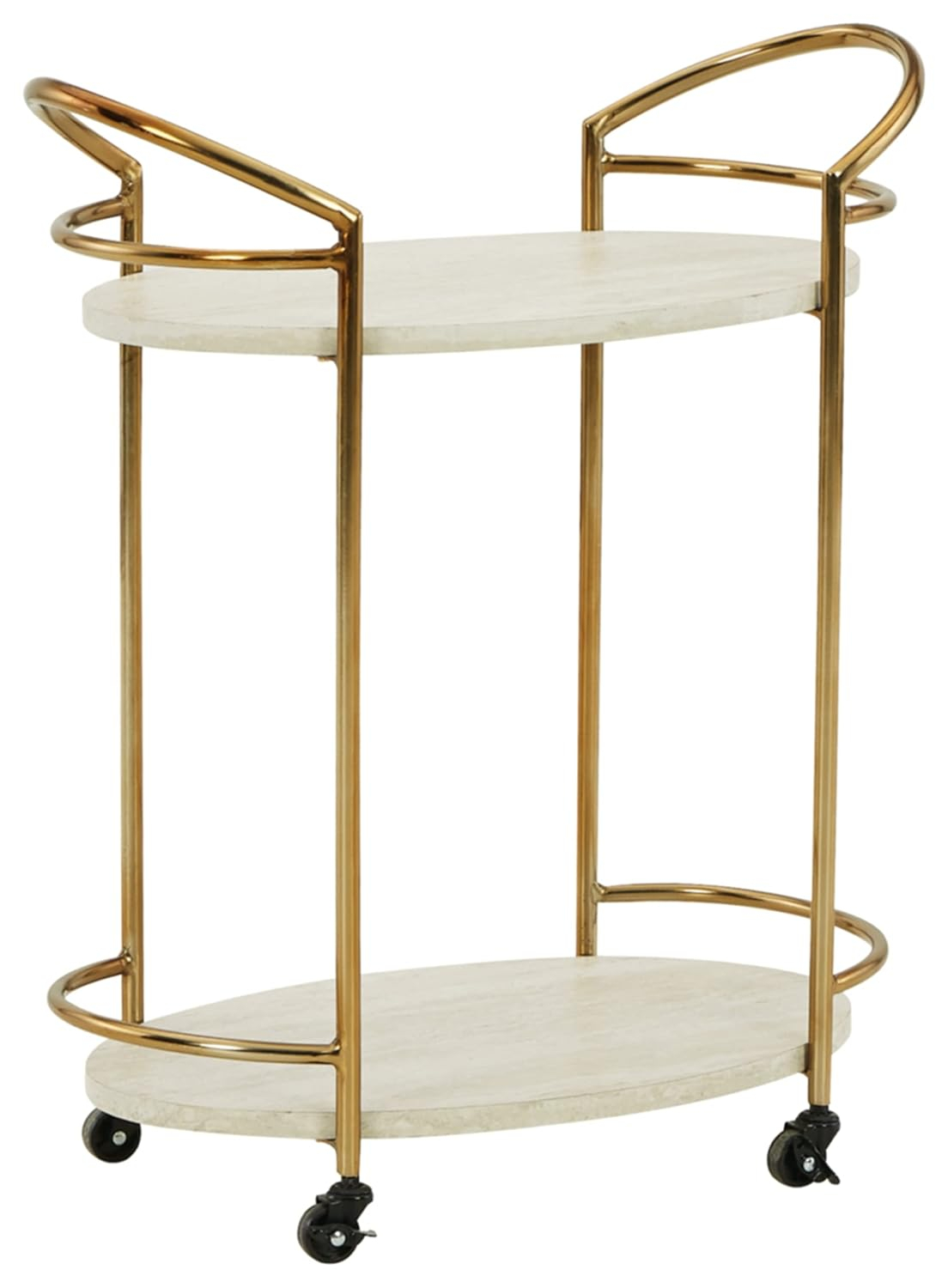 Signature Design by Ashley Casual Tarica Bar Cart  Cream/Gold Finish