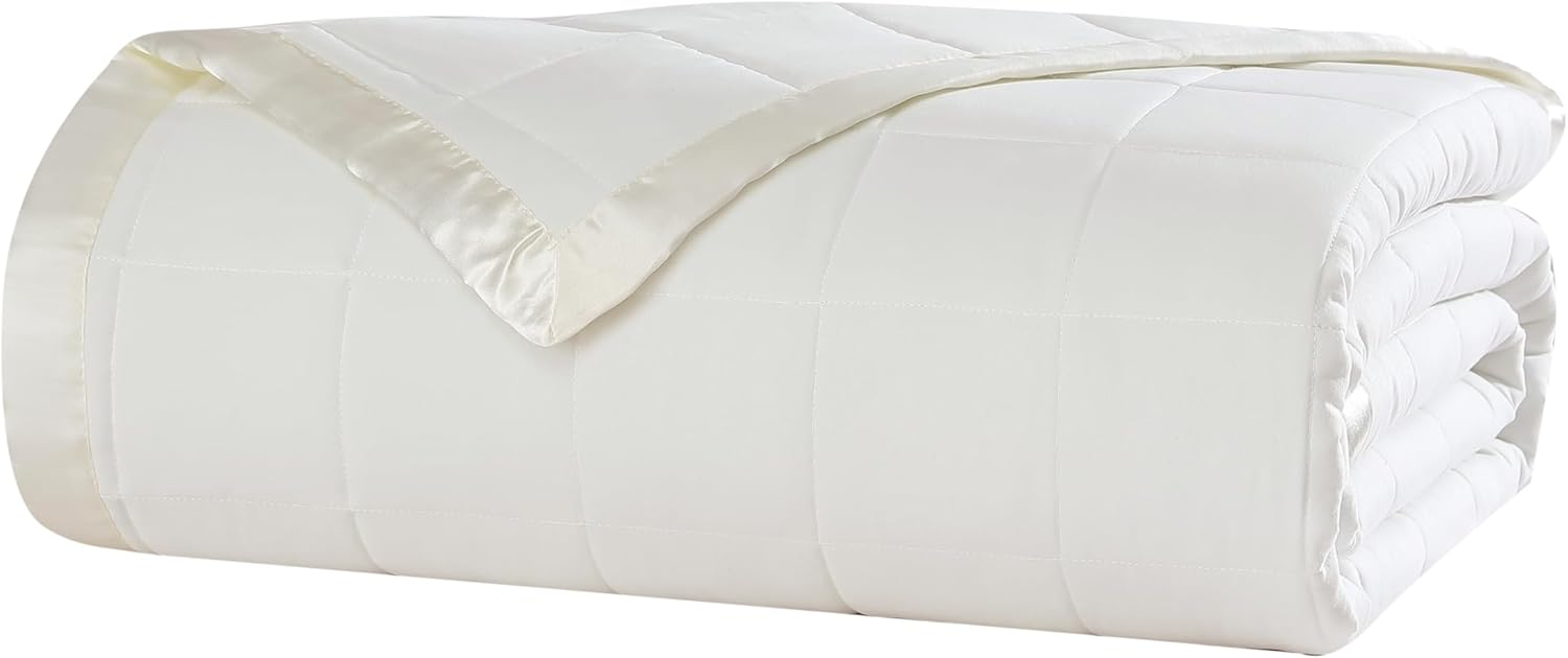 Ivory King Size Polyester Down Alternative Blanket