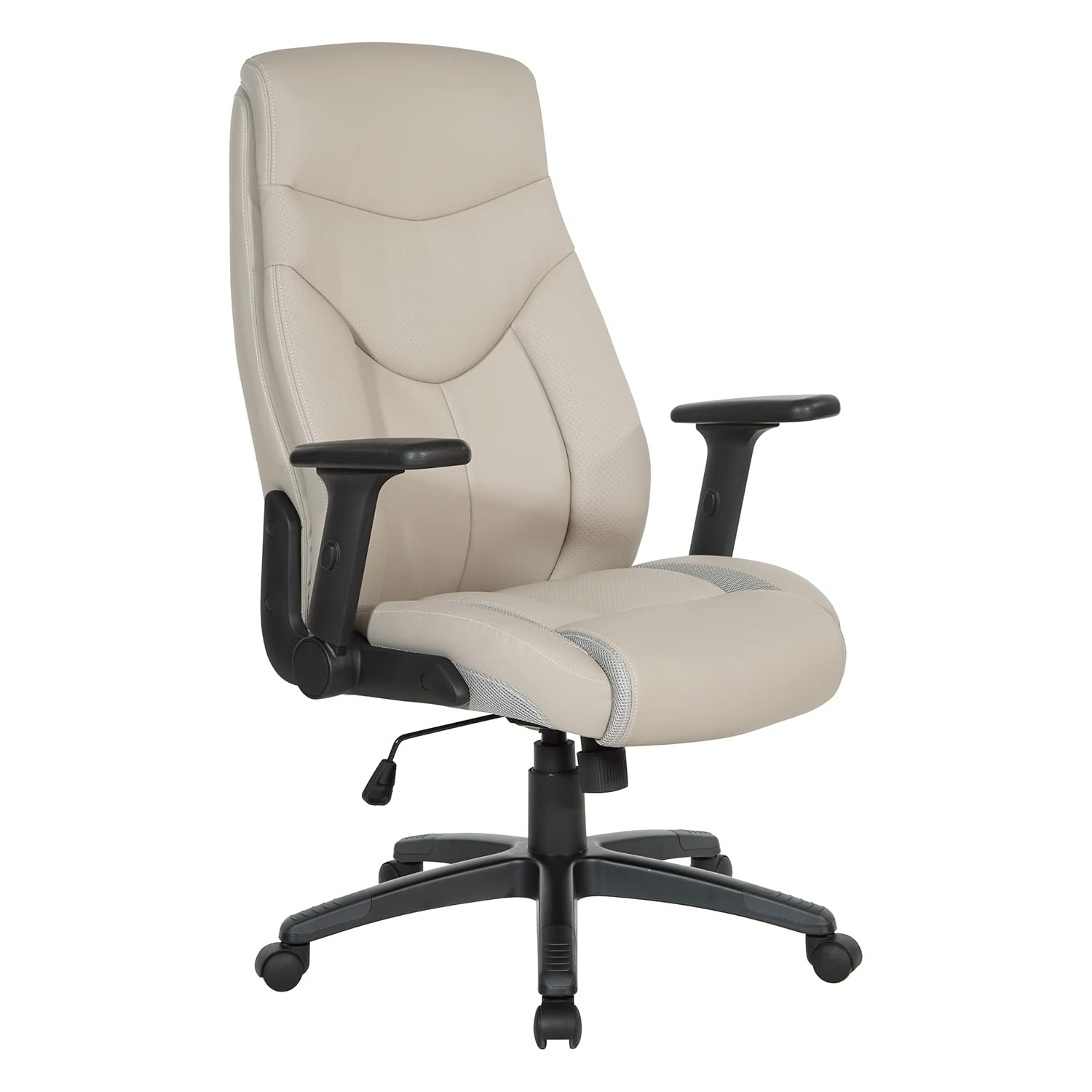 Executive High Back Taupe Gray Bonded Leather Office Chair