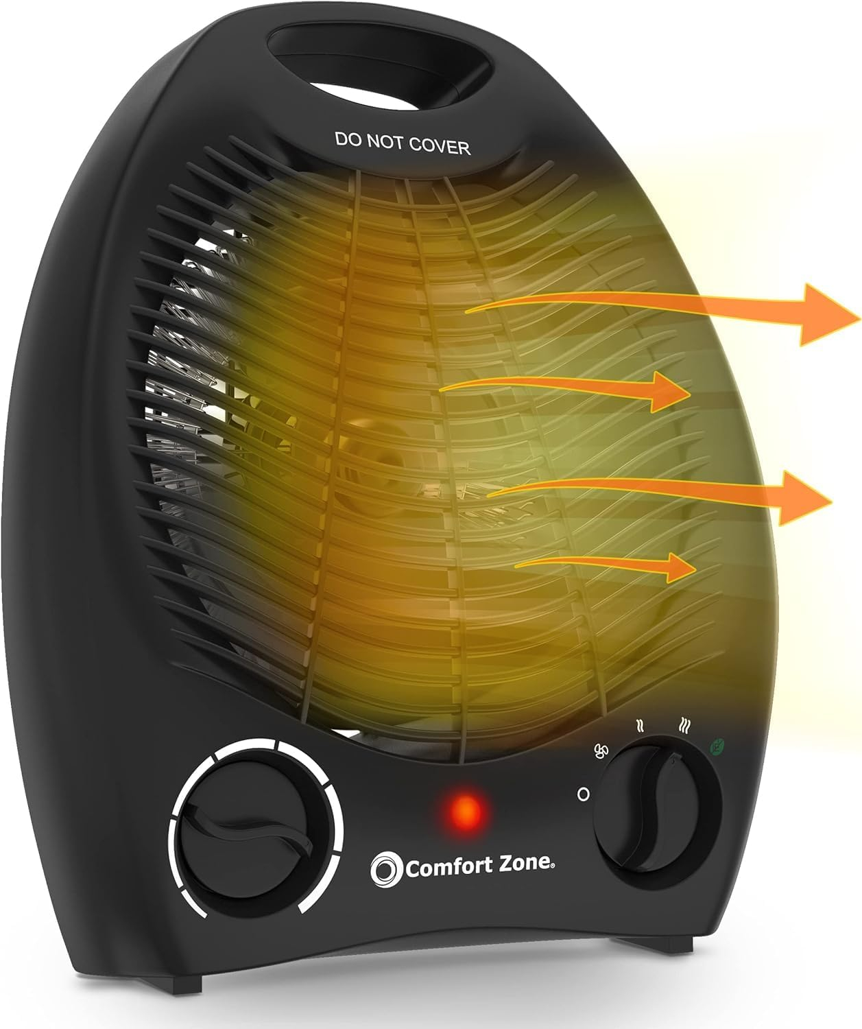 Comfort Zone Fan-Forced Portable Space Heater with Thermostat, Black